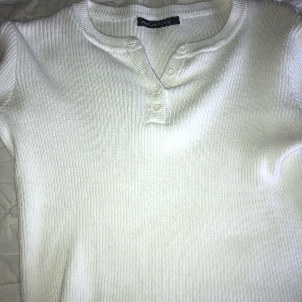 BRANDY MILLVILLE BUTTON UP SHIRT LONG SLEEVE WHITE cute barely worn no stains